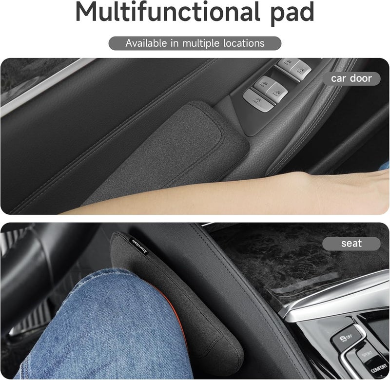 Atsorvicate Italian Alcantara Style Fur Car Elbow Rest Pad - Universal Armrest & Knee Cushion - Thigh Support Comfort Pillow - Image 3